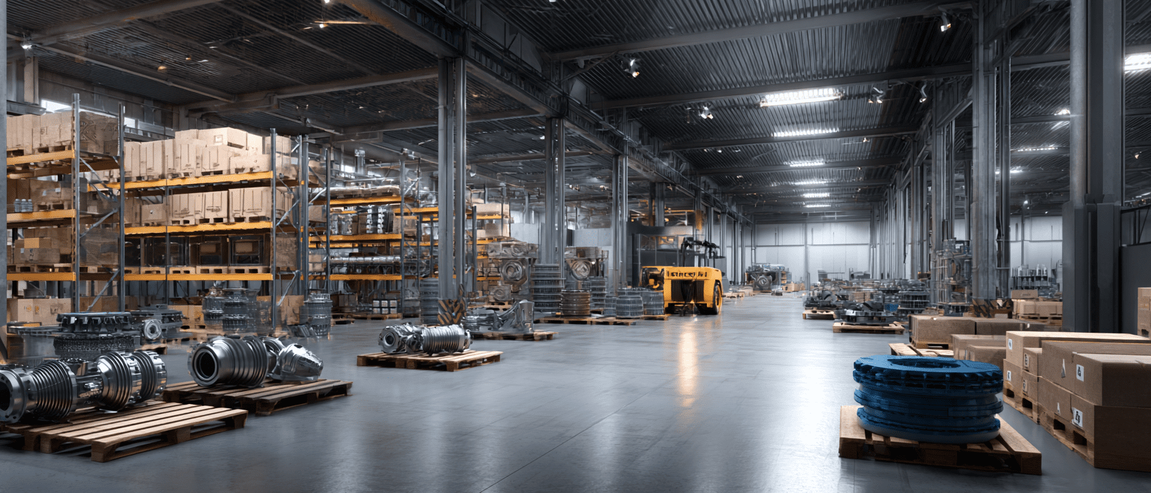 Working with aircraft parts,